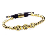 Luxury Roman Royal Crown Charm Bracelet Men Fashion 2020 New Gold Braided Adjustable Men Bracelet For Hip Hop Jewelry Gift
