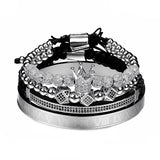 Luxury Roman Royal Crown Charm Bracelet Men Fashion 2020 New Gold Braided Adjustable Men Bracelet For Hip Hop Jewelry Gift
