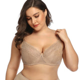 Plusgalpret Plus Size Bra DD DDD E F Cup Sexy Lace Bra For Women Large Size Full coverage Fashion Lingerie Ultra thin Underwear