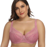 Plusgalpret Plus Size Bra DD DDD E F Cup Sexy Lace Bra For Women Large Size Full coverage Fashion Lingerie Ultra thin Underwear