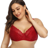 Plusgalpret Plus Size Bra DD DDD E F Cup Sexy Lace Bra For Women Large Size Full coverage Fashion Lingerie Ultra thin Underwear