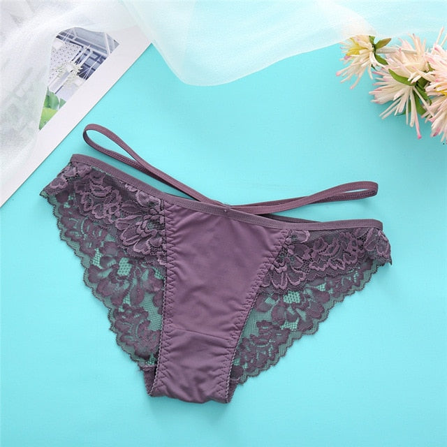 FINETOO Sexy Lace Panties Women Underwear M-XL Hollow Band Sexy Briefs Female Lingerie 7 Colors Floral Ladies Underpants Panties