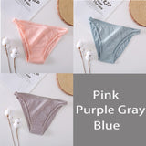 FINETOO 3Pcs/set Women Cotton Panties M-XL Sexy Underpants Hollow Mesh Underwear Low-Rise Panty Sexy Women Brief Female Lingerie