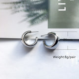 Street Style CC Hoop Chunky Gold Small Big Hoop Earrings For Women Punk Metal Gold Circle Earrings