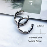 Street Style CC Hoop Chunky Gold Small Big Hoop Earrings For Women Punk Metal Gold Circle Earrings