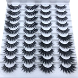 Mink eyelashes 3d mink hair eyelashes 20 pairs long makeup 3d faux nature fake lashes extension false eyelashes Wholesale (20P)