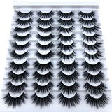 Mink eyelashes 3d mink hair eyelashes 20 pairs long makeup 3d faux nature fake lashes extension false eyelashes Wholesale (20P)