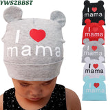New Spring Autumn Baby Hat Cute Ear Cotton Girls Cap Scarf Infant Hats Finger love Kids Boys Knitted Cap Winter Children Hat
