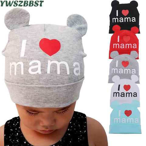 New Spring Autumn Baby Hat Cute Ear Cotton Girls Cap Scarf Infant Hats Finger love Kids Boys Knitted Cap Winter Children Hat