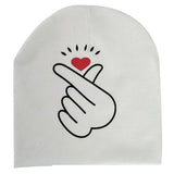 New Spring Autumn Baby Hat Cute Ear Cotton Girls Cap Scarf Infant Hats Finger love Kids Boys Knitted Cap Winter Children Hat