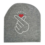 New Spring Autumn Baby Hat Cute Ear Cotton Girls Cap Scarf Infant Hats Finger love Kids Boys Knitted Cap Winter Children Hat