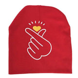 New Spring Autumn Baby Hat Cute Ear Cotton Girls Cap Scarf Infant Hats Finger love Kids Boys Knitted Cap Winter Children Hat