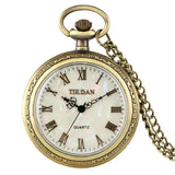 Shell Dial Pocket Watch Necklace Vintage Quartz Pendant Watch Female Silm Thick Chain Gift zuster klokje relogio de bolso