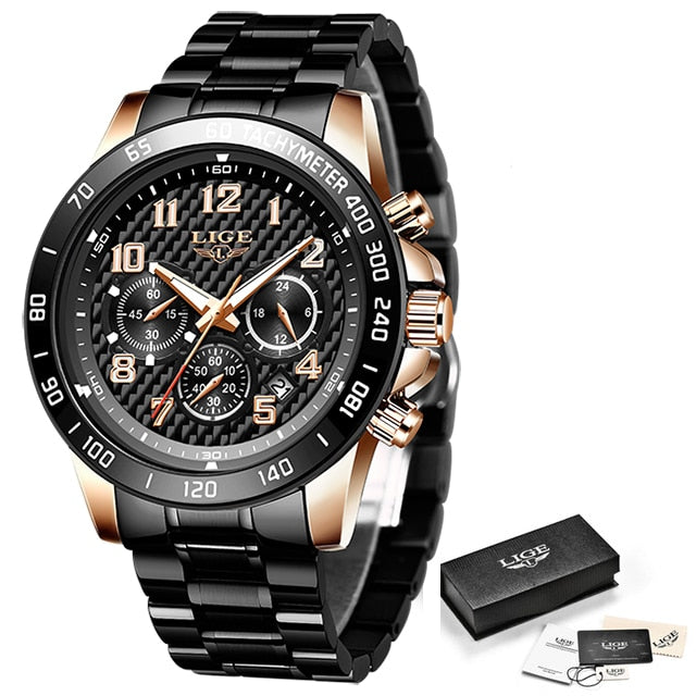 LIGE 2020 New Arrival Men Watches Top Luxury Brand Sport Watch Men Chronograph Quartz Wristwatch Date Male Relogio Masculino+Box