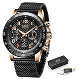 LIGE 2020 New Arrival Men Watches Top Luxury Brand Sport Watch Men Chronograph Quartz Wristwatch Date Male Relogio Masculino+Box