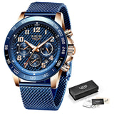 LIGE 2020 New Arrival Men Watches Top Luxury Brand Sport Watch Men Chronograph Quartz Wristwatch Date Male Relogio Masculino+Box
