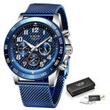 LIGE 2020 New Arrival Men Watches Top Luxury Brand Sport Watch Men Chronograph Quartz Wristwatch Date Male Relogio Masculino+Box