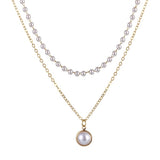 Vienkim 2020 New Double Layer Chain Gold Color Choker Necklace Women Korean Style Pearl Pendant Necklace Fashion Jewelry Collar
