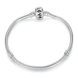 Boosbiy Silver Plated Cute Owl Snake Chain Charm Bracelet For Women Fashion Brand Bracelets DIY Jewelry Gift Making