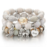 ZOSHI 3-4pcs/set Fashion Boho Bracelets & Bangles Women Stone Beaded Bracelet Set With Colorful Gem Long Wrap Bracelet for Women