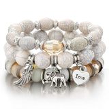 ZOSHI 3-4pcs/set Fashion Boho Bracelets & Bangles Women Stone Beaded Bracelet Set With Colorful Gem Long Wrap Bracelet for Women