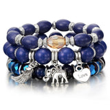 ZOSHI 3-4pcs/set Fashion Boho Bracelets & Bangles Women Stone Beaded Bracelet Set With Colorful Gem Long Wrap Bracelet for Women