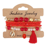 ZOSHI 3-4pcs/set Fashion Boho Bracelets & Bangles Women Stone Beaded Bracelet Set With Colorful Gem Long Wrap Bracelet for Women