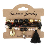 ZOSHI 3-4pcs/set Fashion Boho Bracelets & Bangles Women Stone Beaded Bracelet Set With Colorful Gem Long Wrap Bracelet for Women