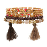 ZOSHI 3-4pcs/set Fashion Boho Bracelets & Bangles Women Stone Beaded Bracelet Set With Colorful Gem Long Wrap Bracelet for Women