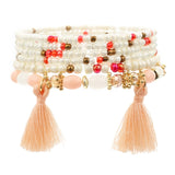 ZOSHI 3-4pcs/set Fashion Boho Bracelets & Bangles Women Stone Beaded Bracelet Set With Colorful Gem Long Wrap Bracelet for Women