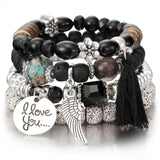 ZOSHI 3-4pcs/set Fashion Boho Bracelets & Bangles Women Stone Beaded Bracelet Set With Colorful Gem Long Wrap Bracelet for Women