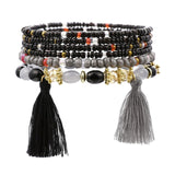 ZOSHI 3-4pcs/set Fashion Boho Bracelets & Bangles Women Stone Beaded Bracelet Set With Colorful Gem Long Wrap Bracelet for Women
