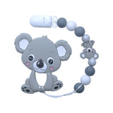 Joepada Baby Teething Necklace lovely Koala Owl Horse Cookies Baby Teether Molar Toy Gift Raccoon Food Grade Silicone Beads