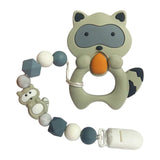 Joepada Baby Teething Necklace lovely Koala Owl Horse Cookies Baby Teether Molar Toy Gift Raccoon Food Grade Silicone Beads