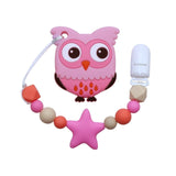 Joepada Baby Teething Necklace lovely Koala Owl Horse Cookies Baby Teether Molar Toy Gift Raccoon Food Grade Silicone Beads