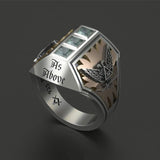 Huitan Party Men Rings Creative Watch Shaped Two Tone Design Rings For Men Wedding Ring With Size 6-14 Male Jewelry Wholesale