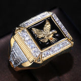 Huitan Party Men Rings Creative Watch Shaped Two Tone Design Rings For Men Wedding Ring With Size 6-14 Male Jewelry Wholesale