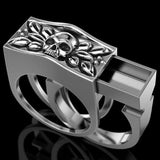 Huitan Party Men Rings Creative Watch Shaped Two Tone Design Rings For Men Wedding Ring With Size 6-14 Male Jewelry Wholesale