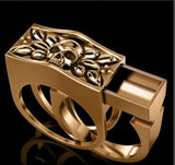 Huitan Party Men Rings Creative Watch Shaped Two Tone Design Rings For Men Wedding Ring With Size 6-14 Male Jewelry Wholesale