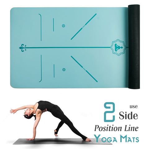 Double Sided Yoga Mat 183X60 CM Position Line Pilates Mats Gym Non Slip Fitness Mat For Beginner Environmental Gymnastics Mats
