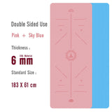 Double Sided Yoga Mat 183X60 CM Position Line Pilates Mats Gym Non Slip Fitness Mat For Beginner Environmental Gymnastics Mats