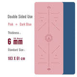 Double Sided Yoga Mat 183X60 CM Position Line Pilates Mats Gym Non Slip Fitness Mat For Beginner Environmental Gymnastics Mats