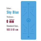 Double Sided Yoga Mat 183X60 CM Position Line Pilates Mats Gym Non Slip Fitness Mat For Beginner Environmental Gymnastics Mats