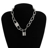 Ingemark Multi Layer Lover Lock Pendant Choker Necklace Steampunk Padlock Heart Chain Necklace Collier Best Couple Jewelry Gift