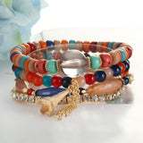 ZOSHI 3-4pcs/set Fashion Boho Bracelets & Bangles Women Stone Beaded Bracelet Set With Colorful Gem Long Wrap Bracelet for Women