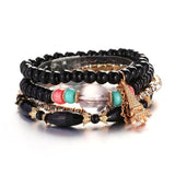 ZOSHI 3-4pcs/set Fashion Boho Bracelets & Bangles Women Stone Beaded Bracelet Set With Colorful Gem Long Wrap Bracelet for Women