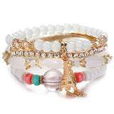 ZOSHI 3-4pcs/set Fashion Boho Bracelets & Bangles Women Stone Beaded Bracelet Set With Colorful Gem Long Wrap Bracelet for Women