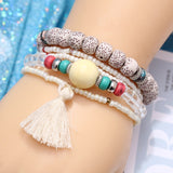 ZOSHI 3-4pcs/set Fashion Boho Bracelets & Bangles Women Stone Beaded Bracelet Set With Colorful Gem Long Wrap Bracelet for Women