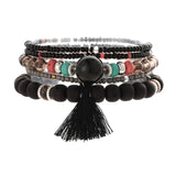 ZOSHI 3-4pcs/set Fashion Boho Bracelets & Bangles Women Stone Beaded Bracelet Set With Colorful Gem Long Wrap Bracelet for Women