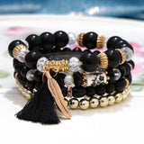 ZOSHI 3-4pcs/set Fashion Boho Bracelets & Bangles Women Stone Beaded Bracelet Set With Colorful Gem Long Wrap Bracelet for Women